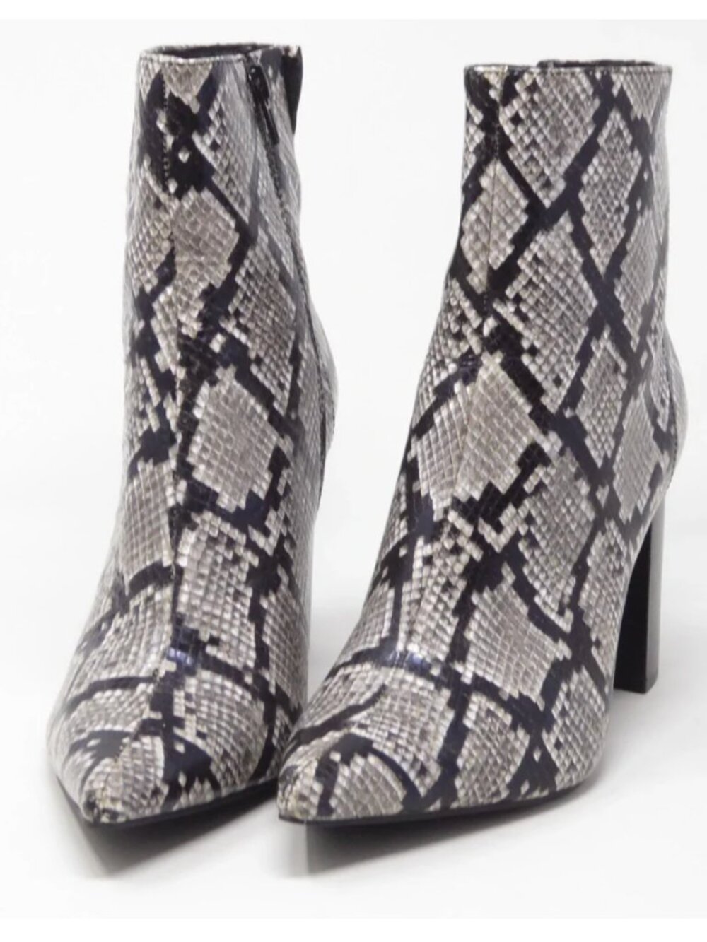 Jeffery Campbell Raven Snakeskin Leather Pointed ToeBooties 8.5